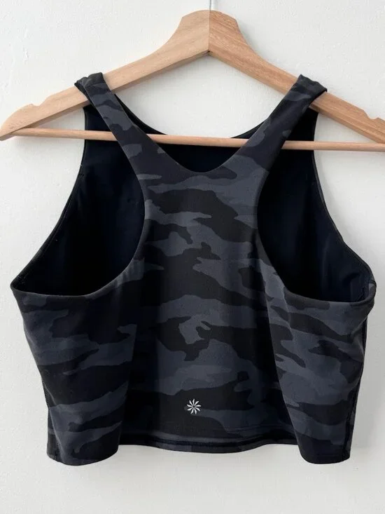 Athleta Conscious Crop D-DD+ Tank Black Camo Athleisure XL - Picture 6 of 7